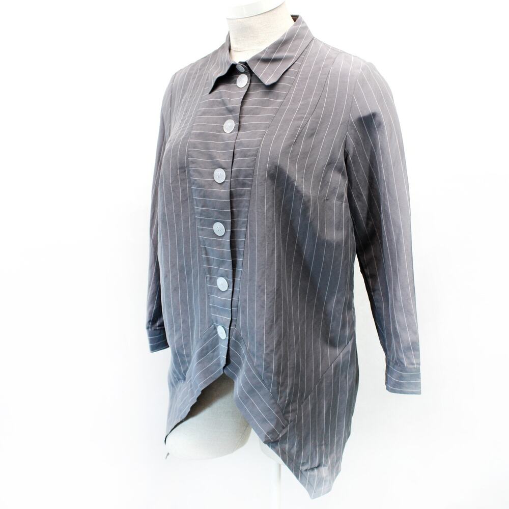 Z from Zenobia lagenlook minimalist career office linen blend blouse 16 Canada